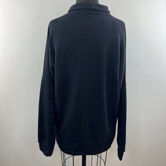 COS Navy Blue Oversized Mock Neck Seamed Long Sleeve Pullover Sweatshirt Top S - Picture 4 of 5